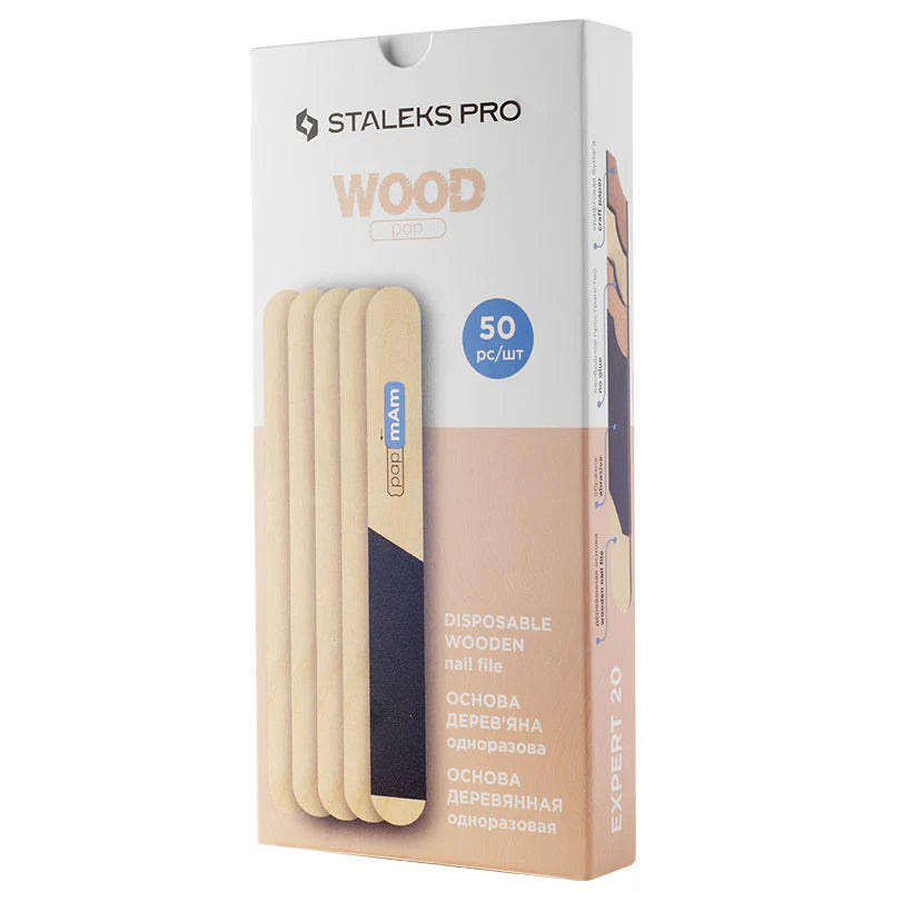 Disposable wooden base for nail file EXPERT 20 (50 pcs)