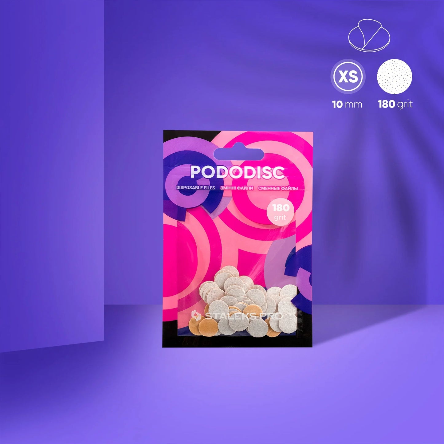 Disposable white files for pedicure disc PODODISC XS expert